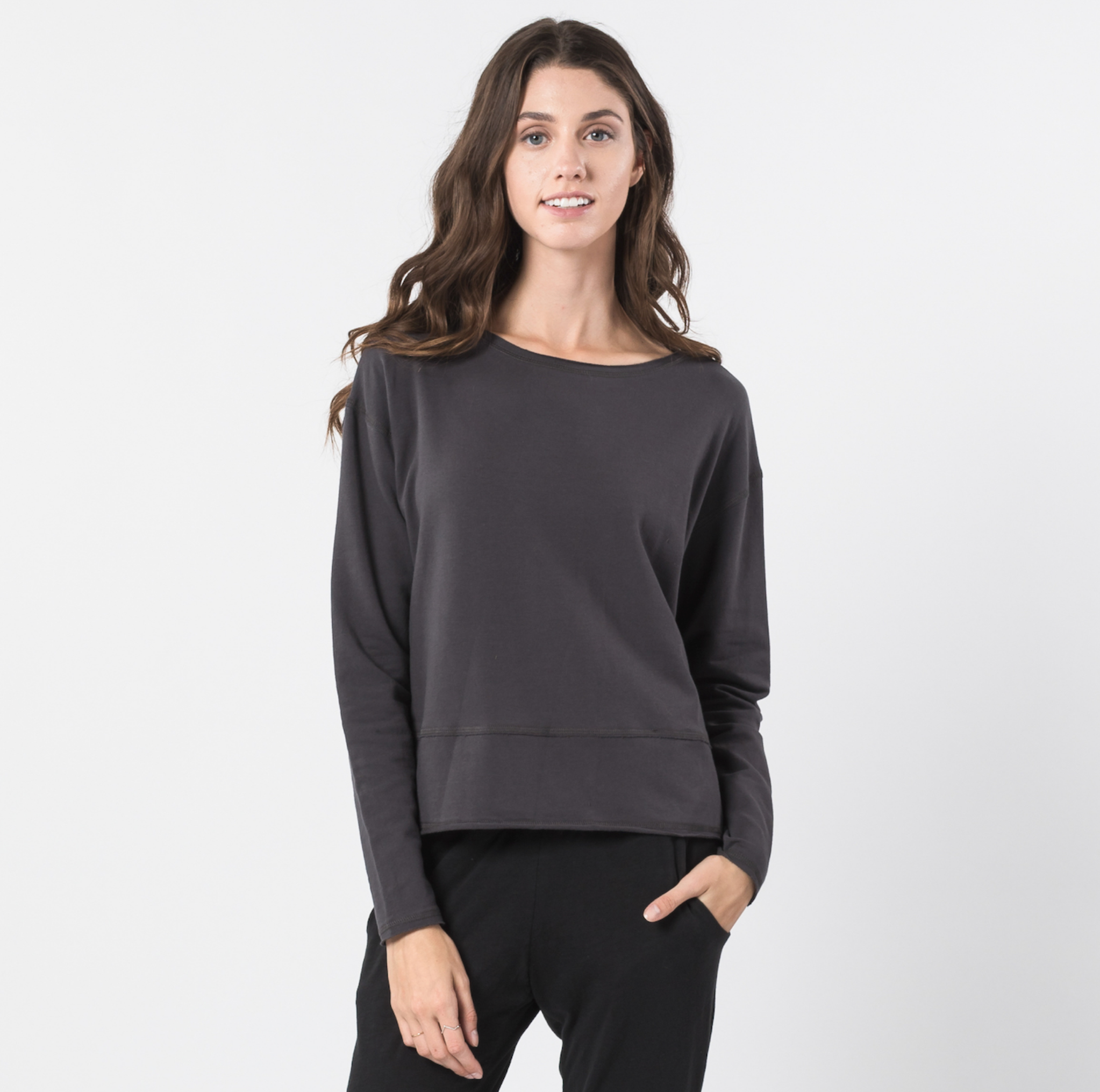 Organic Cotton Grey French Terry Sweatshirt, Fair Trade - Help Break the Cycle of Poverty