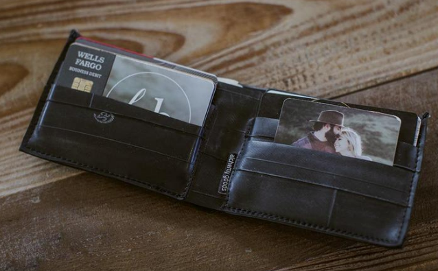 Upcycled slim wallet from reclaimed tires- Eco-Friendly - Made in the USA - Saves Landfill Space!