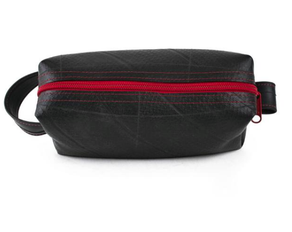 Small  Upcycled Travel  Dopp Bag, Sustainably made in the USA