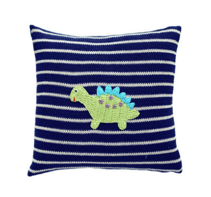 Dinosaur Baby Pillow - (Pink or Navy) - Handmade- Support Fair Trade for Artisans