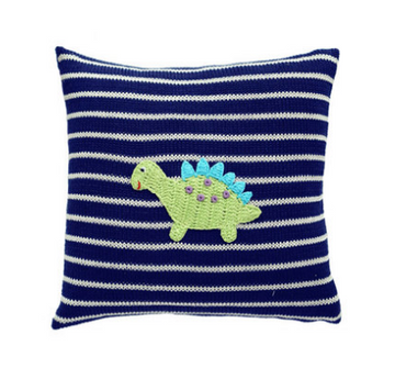 Dinosaur Baby Pillow - (Pink or Navy) - Handmade- Support Fair Trade for Artisans