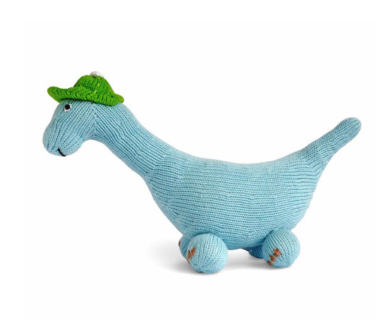 Hand Knit Dinosaur Brontosaurus (Lilac or Blue),  Fair Trade