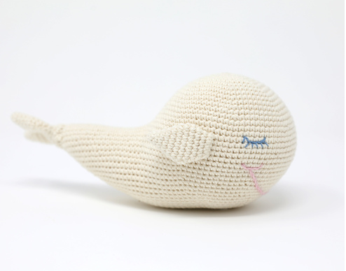 Organic Cotton Hand Knit Sleeping Whale, fair trade