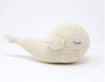 Organic Cotton Hand Knit Sleeping Whale, fair trade