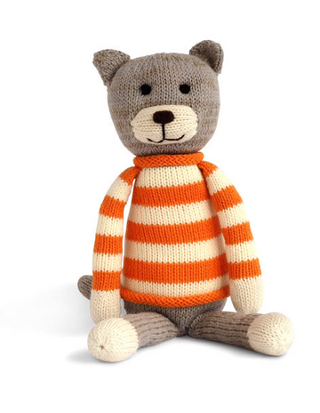Hand Knit Thomas The Cat Stuffed Animal - Support Fair Trade!