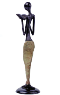 Woman Reading a Book Bronze Sculpture  - Fair Trade, Educates Artisans- Eco-Friendly