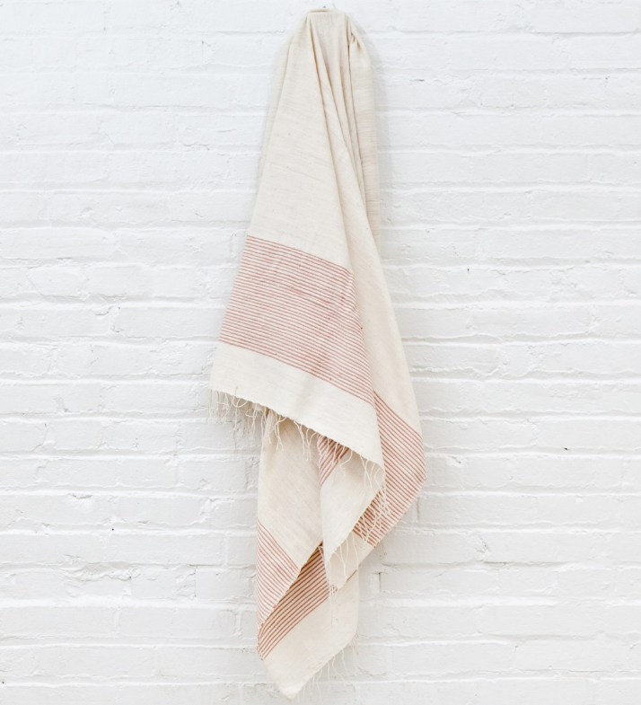 Hand Woven Ethiopian Cotton Bath Towels (Blush, Grey, Natural, Navy)  Eco-Friendly, Fair Trade