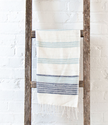 Set of 2 Hand Woven Ethiopian Cotton Hand Towels, Eco Friendly, Fair Trade