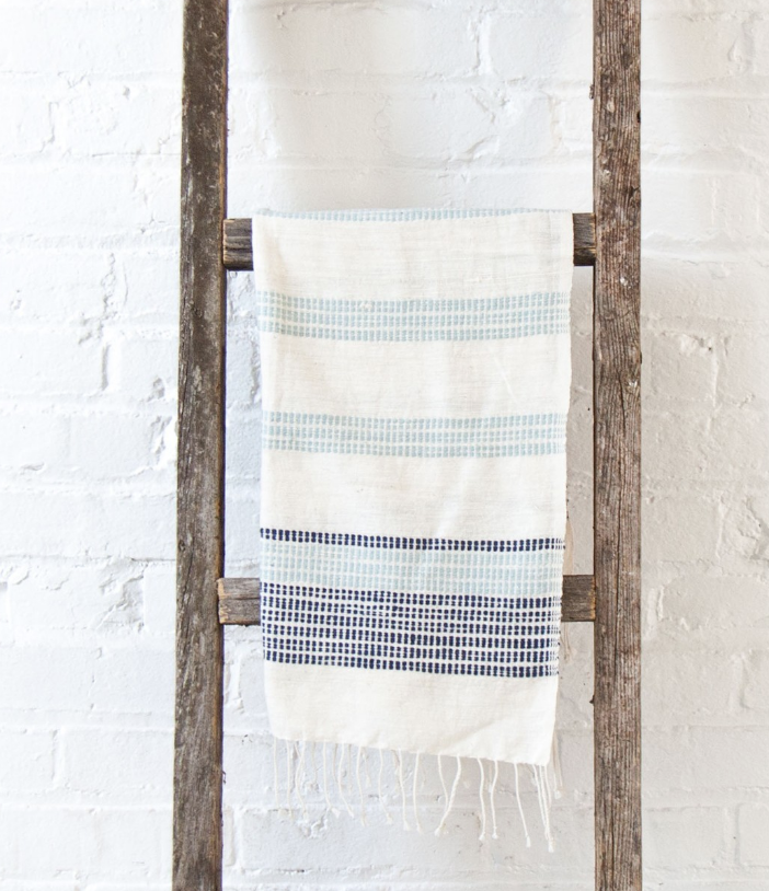 Set of 2 Hand Woven Ethiopian Cotton Hand Towels, Eco Friendly, Fair Trade