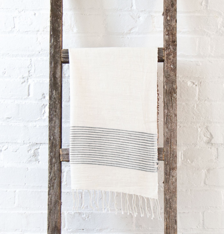 Set of 2 Hand Woven Ethiopian Cotton Rivera Hand Towels, Eco-Friendly, Fair Trade