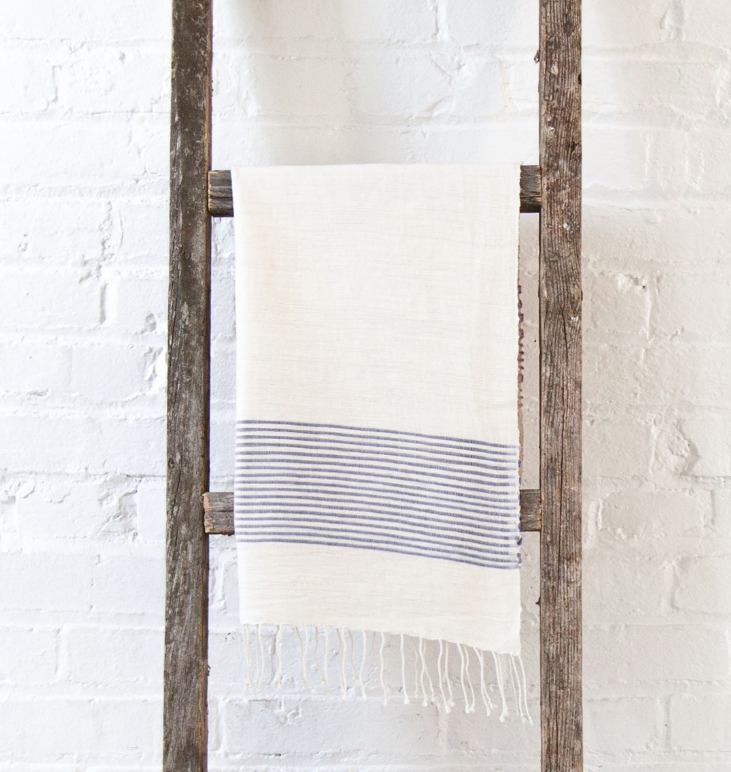 Set of 2 Hand Woven Ethiopian Cotton Rivera Hand Towels, Eco-Friendly, Fair Trade