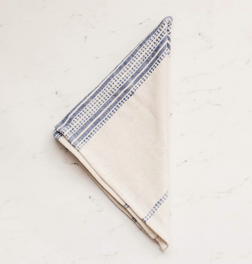 Set of 4 Hand Woven Ethiopian Cotton Dinner Napkins, Eco-Friendly, Fair Trade