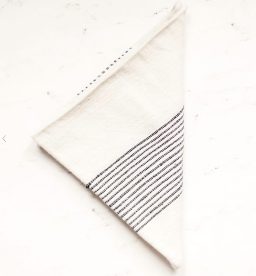 Set of 4 Hand Woven Ethiopian Cotton Cloth Dinner Napkins, Fair Trade, Eco-Friendly