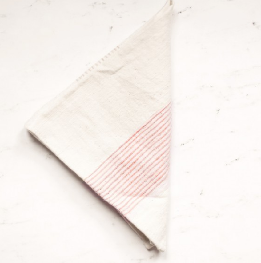 Set of 4 Hand Woven Ethiopian Cotton Cloth Dinner Napkins, Fair Trade, Eco-Friendly