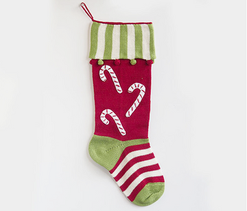 Handmade Candy Cane Christmas Stocking- Fair Trade- Supports Artisan Women in Armenia