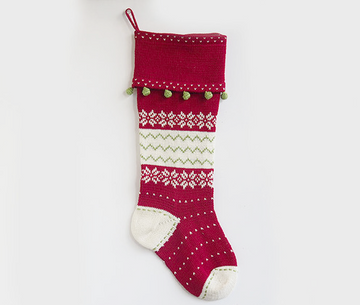 Handmade Nordic Christmas Cuff Stocking, Fair Trade