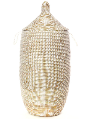 Slender Laurel Hamper/ Basket- Fair Trade, Educates Artisans- Eco-Friendly