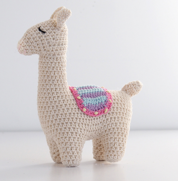 Set of 2 Hand Crocheted Stuffed Llamas - Helps Break the Cycle of Poverty