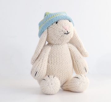 Hand Knit Bunny Stuffed animal, Fair Trade for Artisans