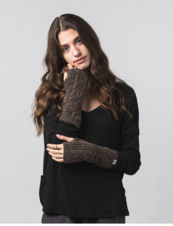 Handmade Alpaca, Wool & Silk fingerless arm warmer Gloves, Fair Trade, Peru