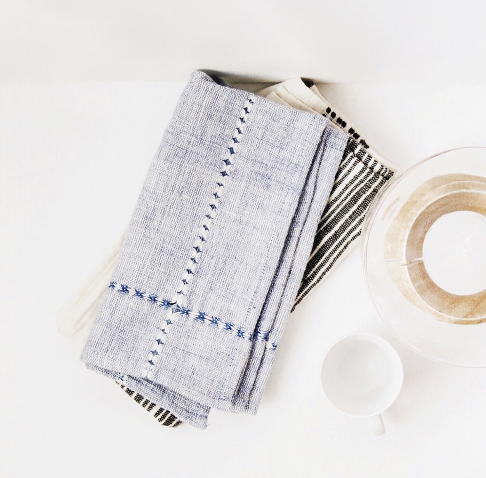 Set of 4 Hand Woven Pulled Dinner Napkins, Eco-Friendly, Fair Trade