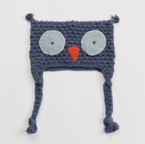 Hand Crocheted Hoot Owl Beanie- Fair trade