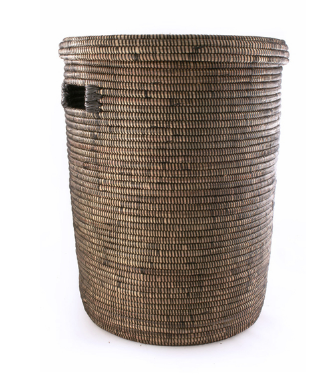 Black /Brown Hamper Laundry Storage Basket- Fair Trade, Eco-Friendly
