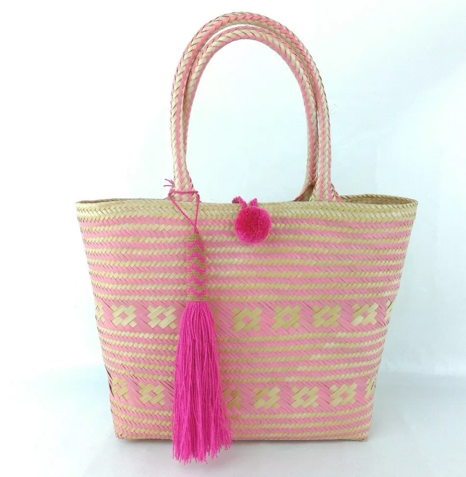 Pink Wayuu Basket Bag, one of a kind, Fair Trade & Hand Crafted