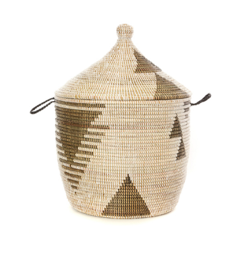 Black & White Tribal Decorative Storage Basket- Fair Trade-Eco-Friendly