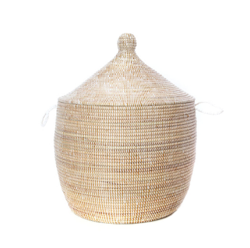 Short Hamper Decorative Handwoven Storage Basket, Fair Trade