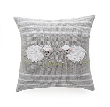 Grey Baby Sheep Pillow, handmade, Fair Trade