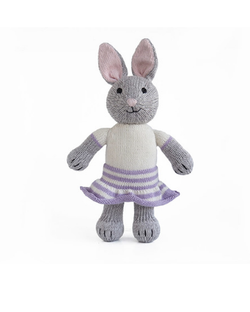 Hand Knit Bonny The Bunny Stuffed animal, Fair Trade