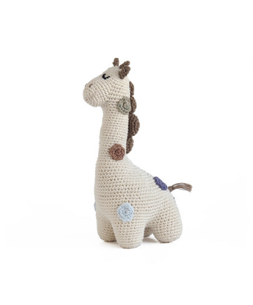 Organic Cotton Hand Crocheted Giraffe Stuffed Animal, Fair Trade