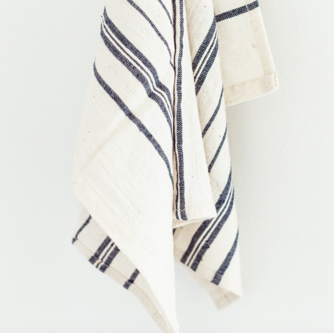 2 Hand Woven Striped Tea Towels, (3 colors), Ethiopian Cotton, Eco-Friendly, Fair Trade