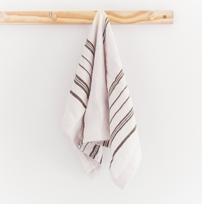 2 Hand Woven Striped Tea Towels, (3 colors), Ethiopian Cotton, Eco-Friendly, Fair Trade