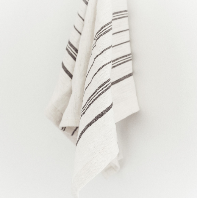 2 Hand Woven Striped Tea Towels, (3 colors), Ethiopian Cotton, Eco-Friendly, Fair Trade