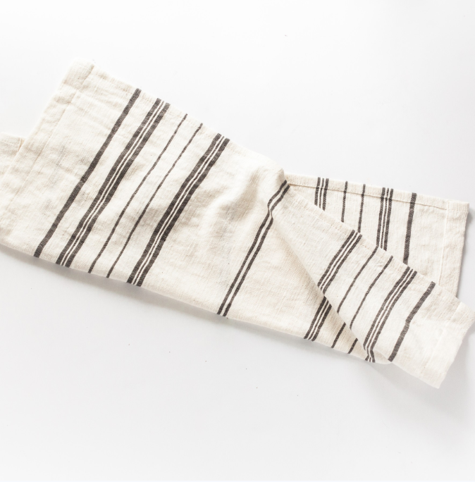 2 Hand Woven Striped Tea Towels, (3 colors), Ethiopian Cotton, Eco-Friendly, Fair Trade