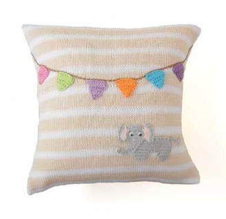 Elephant with flags Baby Pillow, Handmade, Supports Fair Trade Artisans