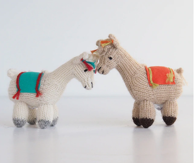 Set of 2 Handmade Llama ornaments,  Fair Trade