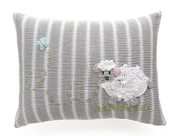 Grey Mini Lamb Baby Pillow, Handmade, Fair Trade