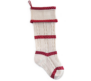Hand Knit Cable Christmas Stocking, Fair Trade, Support Women in Armenia