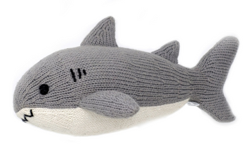 Hand Knit Shark Stuffed Animal, Support Fair Trade Artisans
