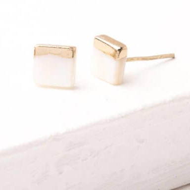 Mother of Pearl Stud Earrings, Give freedom & create careers for exploited girls & women!