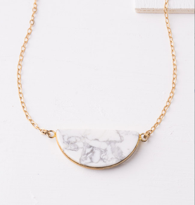 White & Grey Tophus Pendant Necklace, Give freedom to exploited girls & women!