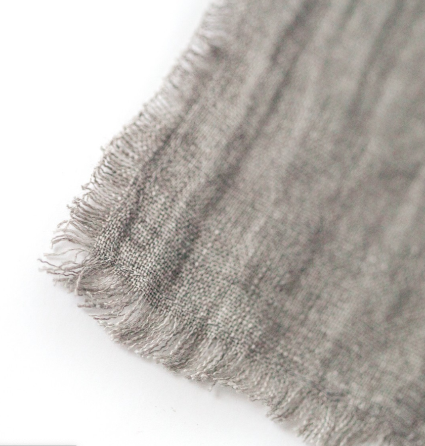 Set of 4 Hand Woven Stone Washed Linen Cloth Cocktail Napkins- Eco-Friendly, Fair Trade