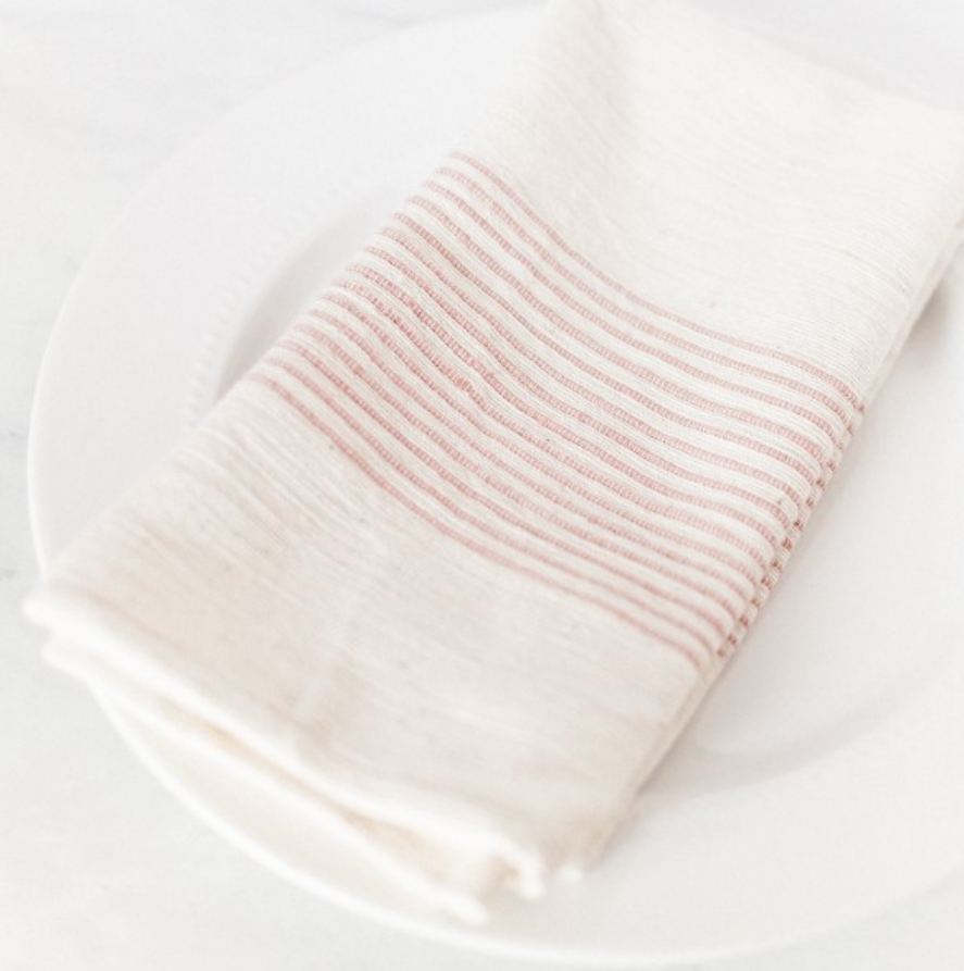 Set of 4 Hand Woven Ethiopian Cotton Cloth Dinner Napkins, Fair Trade, Eco-Friendly