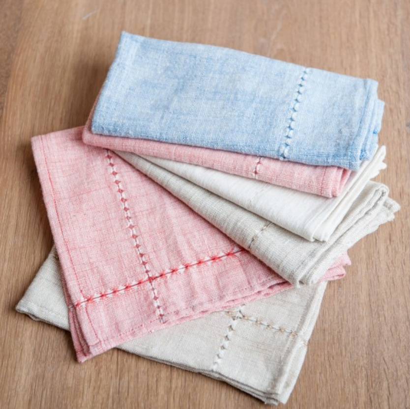 Set of 4 Hand Woven Pulled Dinner Napkins, Eco-Friendly, Fair Trade
