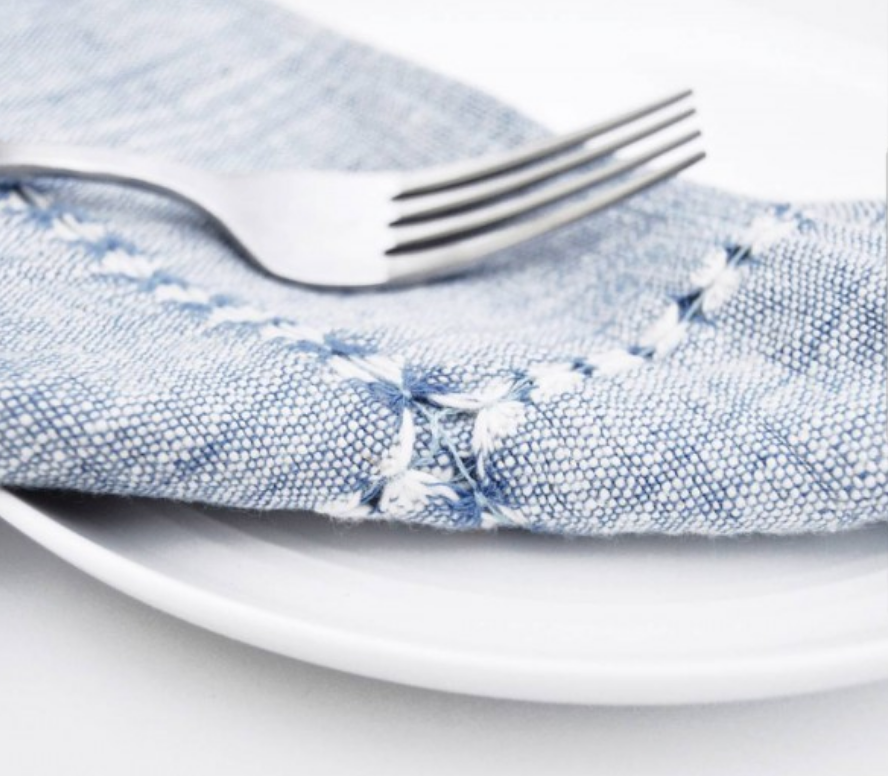 Set of 4 Hand Woven Pulled Dinner Napkins, Eco-Friendly, Fair Trade