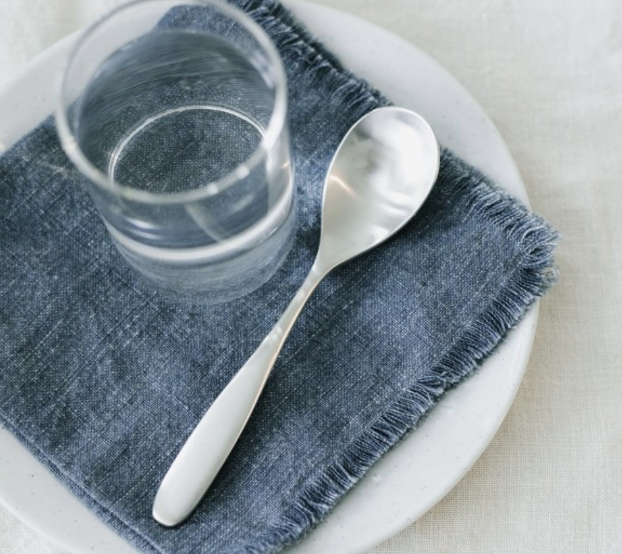 Set of 4 Hand Woven Stone Washed Linen Cloth Cocktail Napkins- Eco-Friendly, Fair Trade