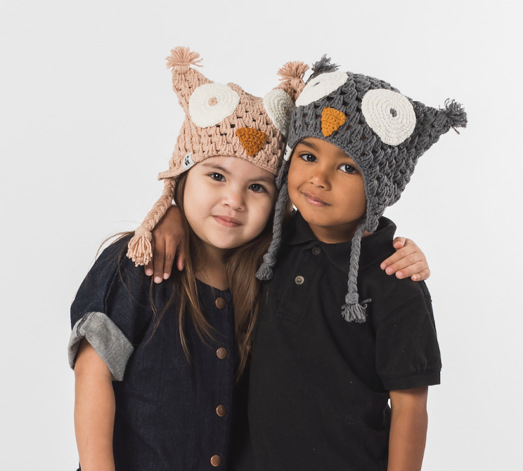 Hand Crocheted Hoot Owl Beanie- Fair trade